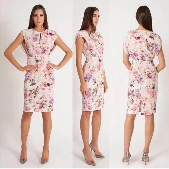 Black Halo Yoomi Watercolor Sheath - Dress Size 2 - NWOT - Picture 1 of 5